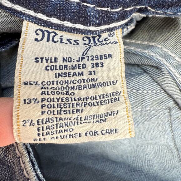 Miss Me Jeans Women's 27x31 Blue Signature Skinny Mystic Embellished Preppy - Picture 7 of 12